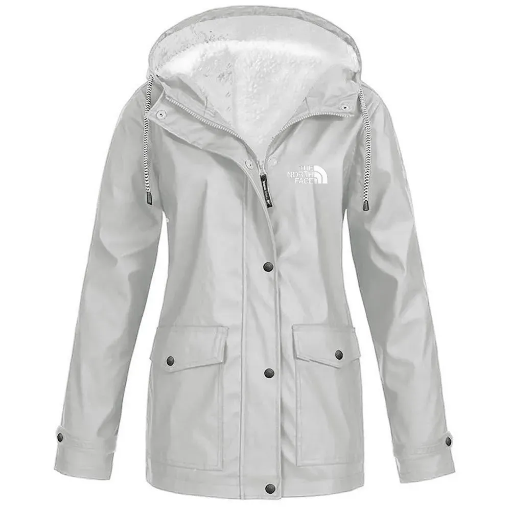 Women's fleece windproof hooded jacket