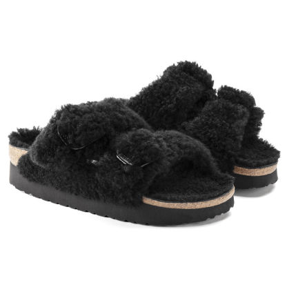 Birketthhnstock Arizona Big Buckle Shearling Teddy Black