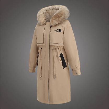 Parker cotton jacket winter mid-length fur collar velvet two-piece set