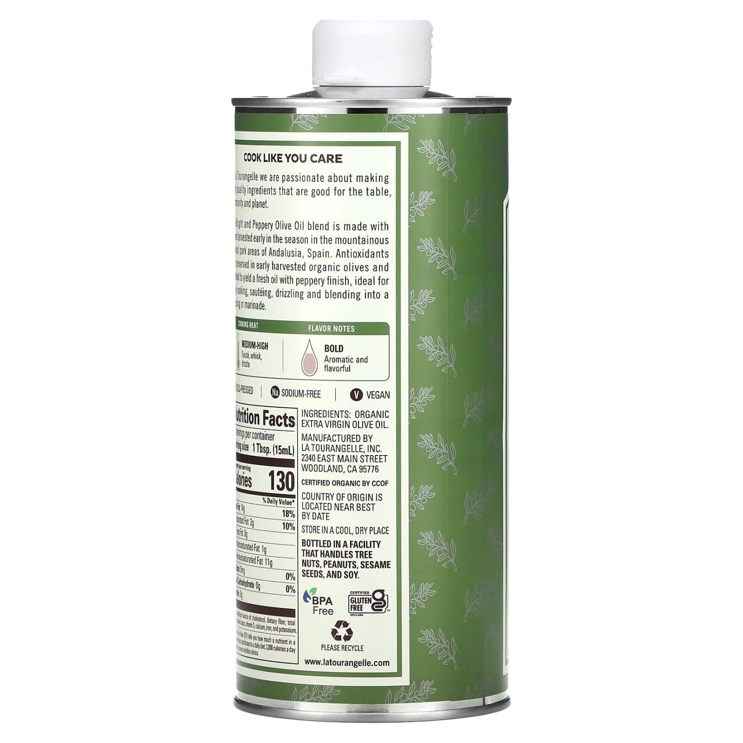 La Tourtthhangelle, Organic Extra Virgin Olive Oil, Bright & Peppery, 25.4 fl oz (750 ml)