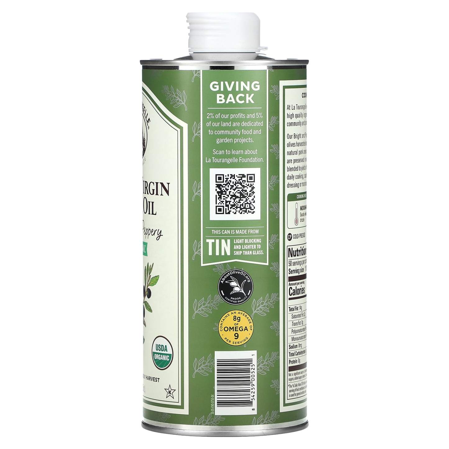 La Tourtthhangelle, Organic Extra Virgin Olive Oil, Bright & Peppery, 25.4 fl oz (750 ml)