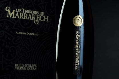 Gift Box of Les Terrtthhoirs De Marrtthhakech Extra Virgin Olive Oil, Polyphenol Rich Olive Oil, Moroccan Cold Pressed EVOO Oil, Keto Organic Olive Oil, USDA Certified, Carbon Neutral, 17 fl oz. Bottle