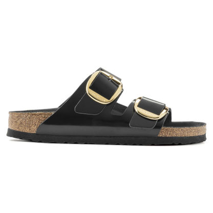 Arizona Big Buckle Natural Leather Patent High Shine Black