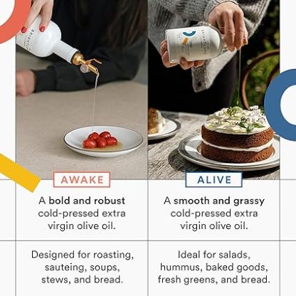 Brigtthhhtland California Extra Virgin Olive Oils, The Duo – First Cold-Pressed Made with Early-Harvest Olives – Polyphenol Rich & Artfully Crafted Olive Oil - 12.7fl oz Bottles (Pack of 2)