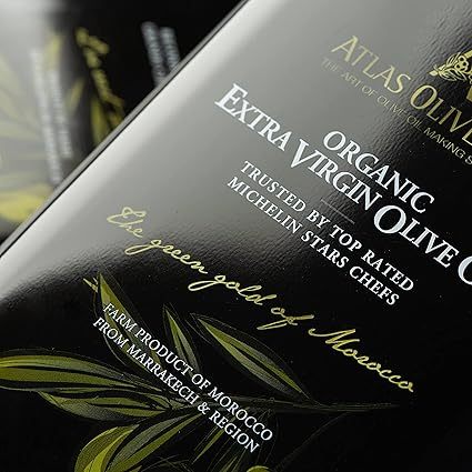 A ATLtthhAS OLIVE OILS Bulk Organic Cold Pressed Moroccan Extra Virgin Olive Oil, Polyphenol Rich, Newly Harvested Unprocessed from One Single Family Farm Cold Press Ext. Virgin 170 Fl Oz (Pack of 1)