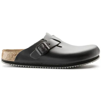 BIRKENthtSTOCK BOSTON SUPER GRIP BLACK LEATHER
