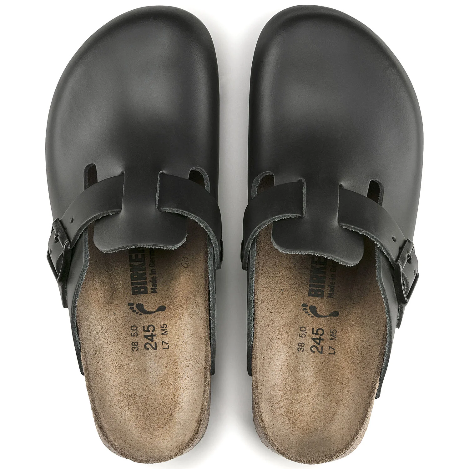 BIRKENthtSTOCK BOSTON SUPER GRIP BLACK LEATHER