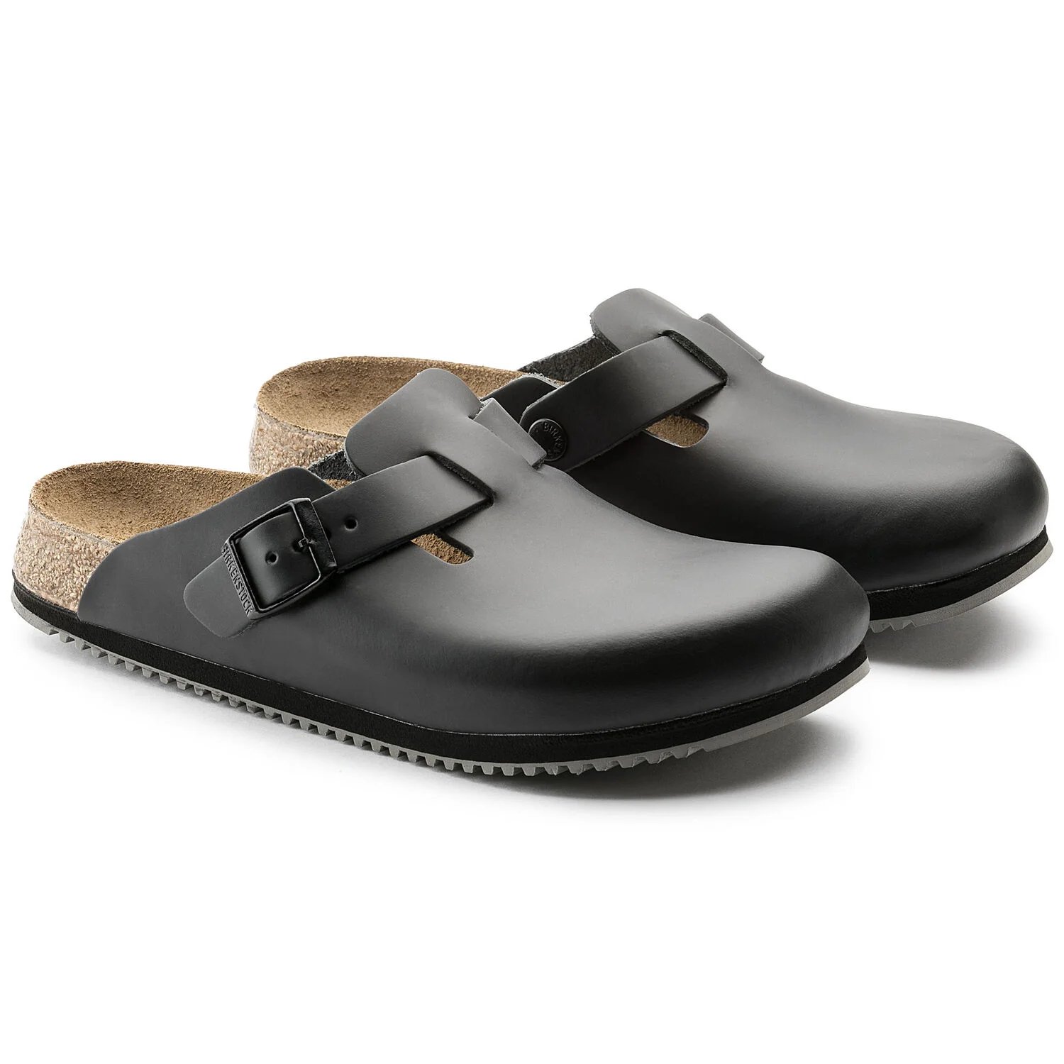 BIRKENthtSTOCK BOSTON SUPER GRIP BLACK LEATHER