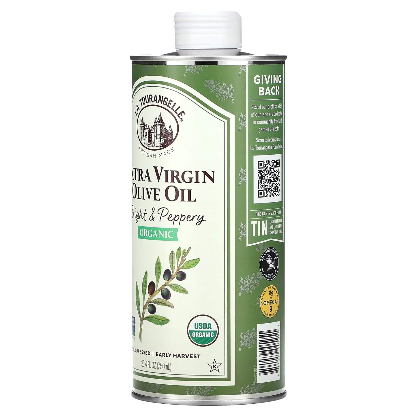 La Tourtthhangelle, Organic Extra Virgin Olive Oil, Bright & Peppery, 25.4 fl oz (750 ml)