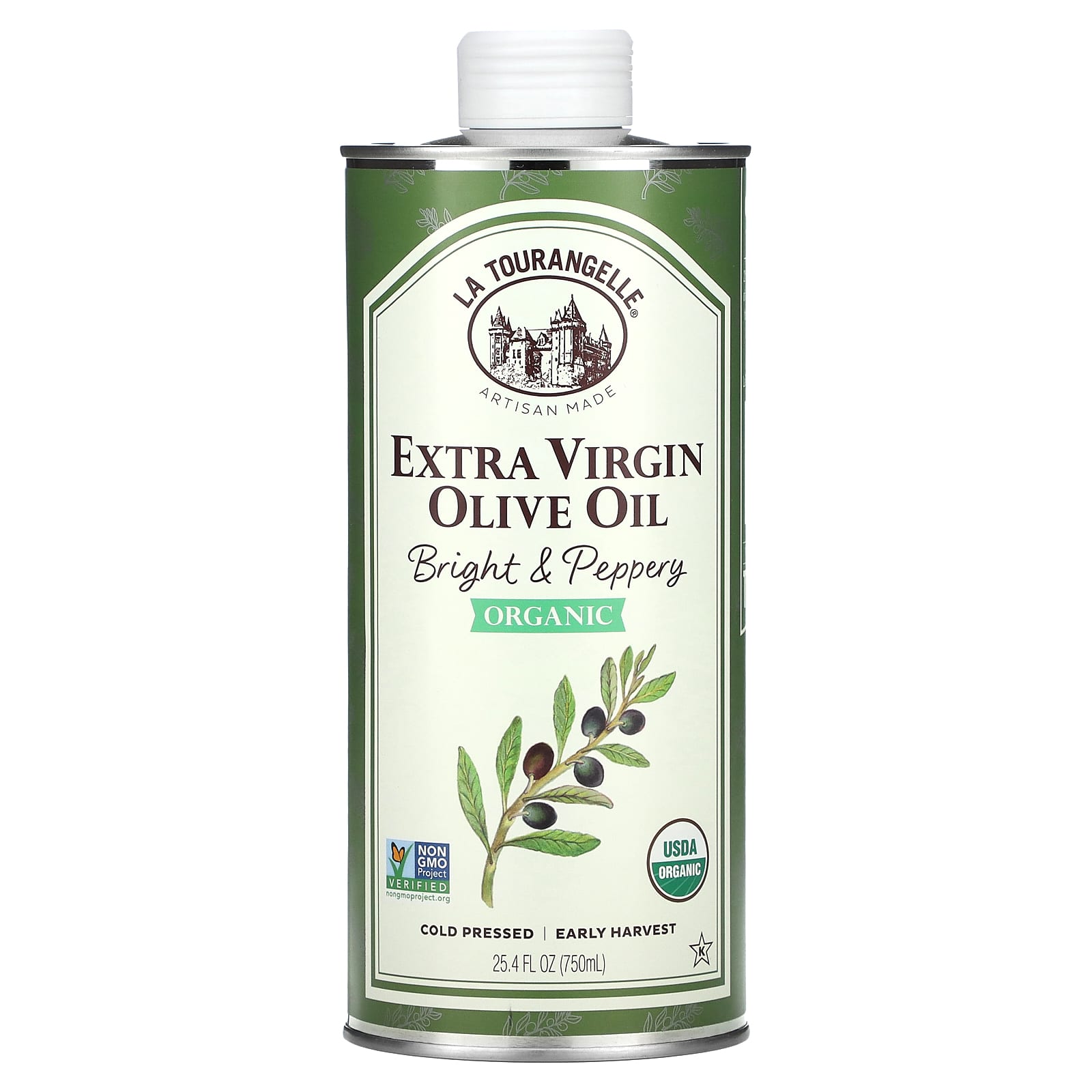 La Tourtthhangelle, Organic Extra Virgin Olive Oil, Bright & Peppery, 25.4 fl oz (750 ml)