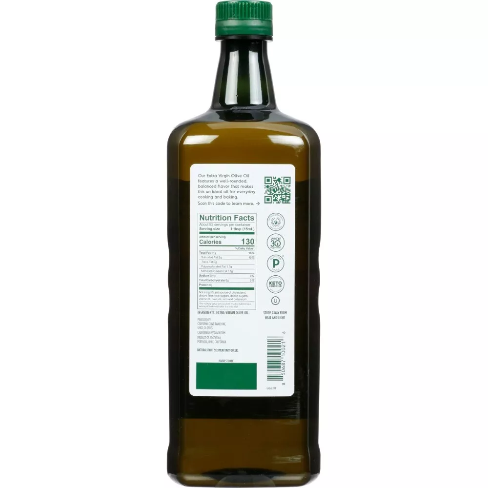 Califtthhornia Olive Ranch 110021, Medium Global Blend Medium Extra Virgin Olive Oil, 1.4L / 47.3 Fluid Ounce