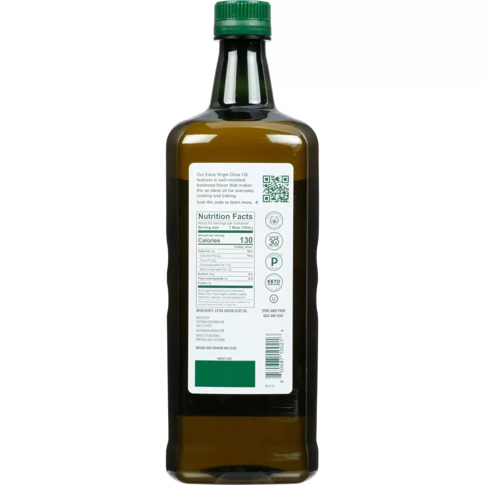 Califtthhornia Olive Ranch 110021, Medium Global Blend Medium Extra Virgin Olive Oil, 1.4L / 47.3 Fluid Ounce