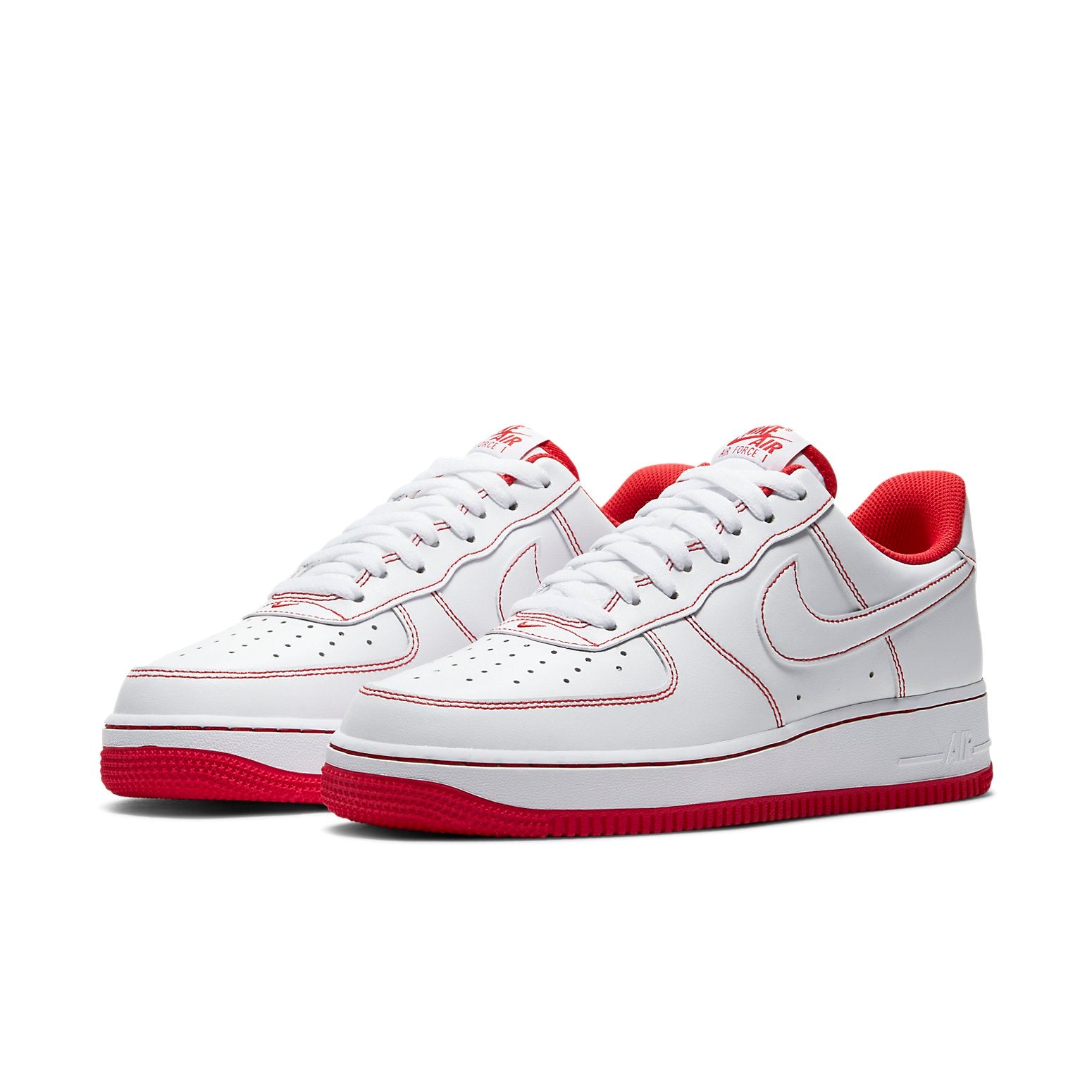 Nike Air Force 1 '07 "Couture Contrastée – Blanc et Rouge Universitaire"