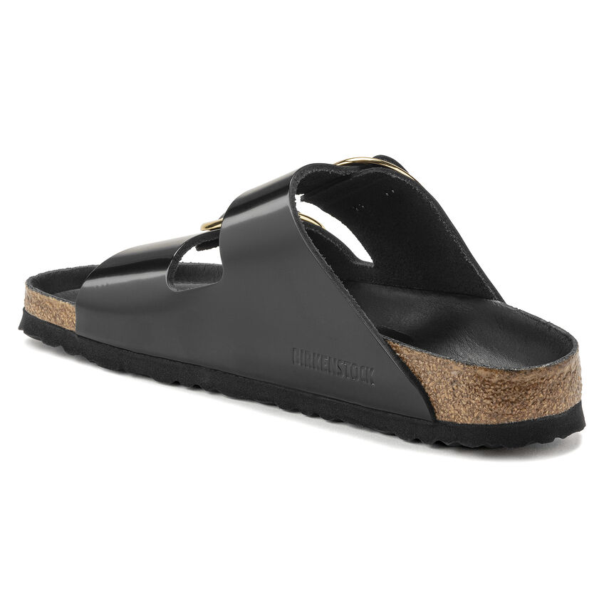 Arizona Big Buckle Natural Leather Patent High Shine Black