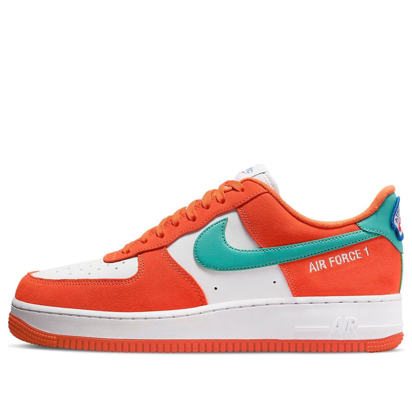 Nike Air Force 1 '07 LV8 "Athletic Club - Orange Vif Bleu Sarcelle Délavé"