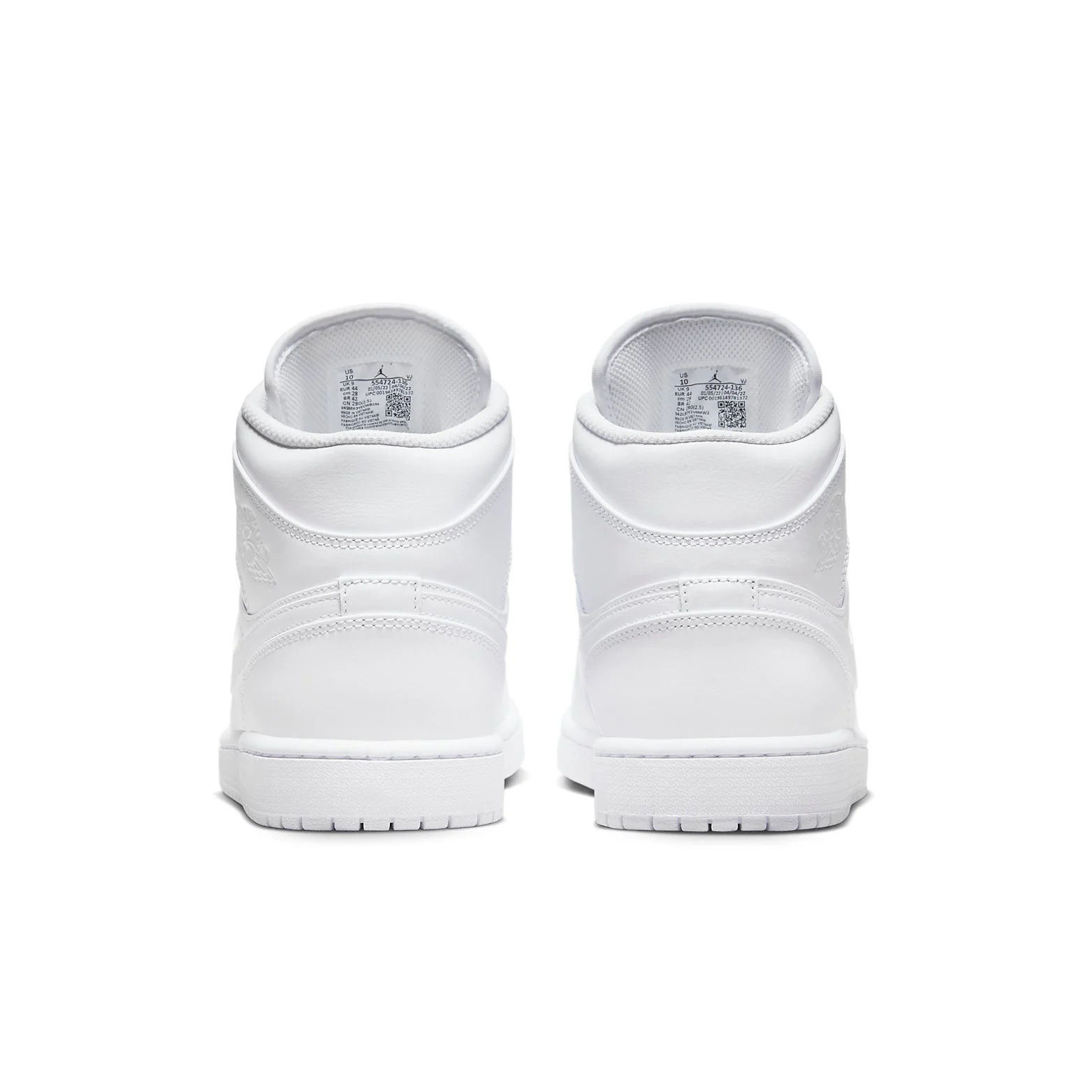 Air jtthhordan 1 Mid 'Triple White' 2022 554724-136