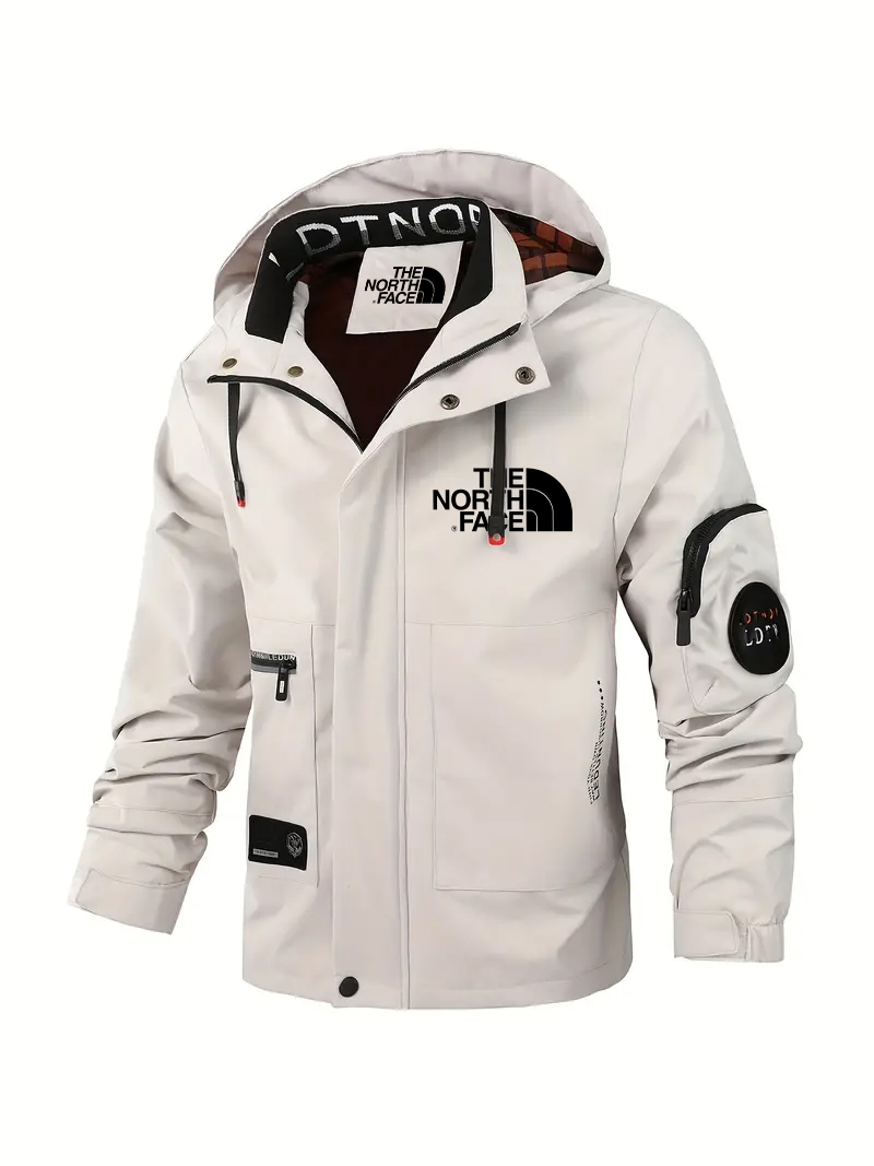 2025 TNF-Veste coupe-vent légère pour homme avec capuche amovible – Vêtement d’extérieur décontracté pour activités en plein air