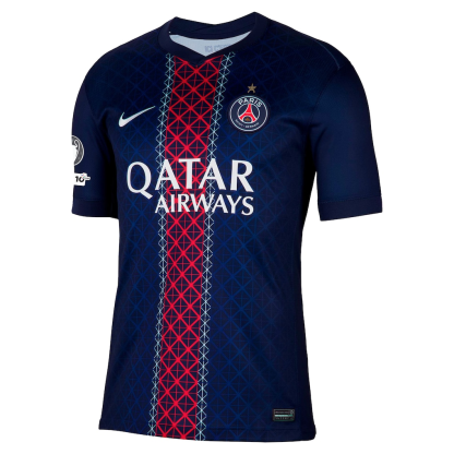 Maillot Domicile Stadium PSG Nike 25/26 avec Badge Champions d'Europe et UEFA Foundation 10 ans