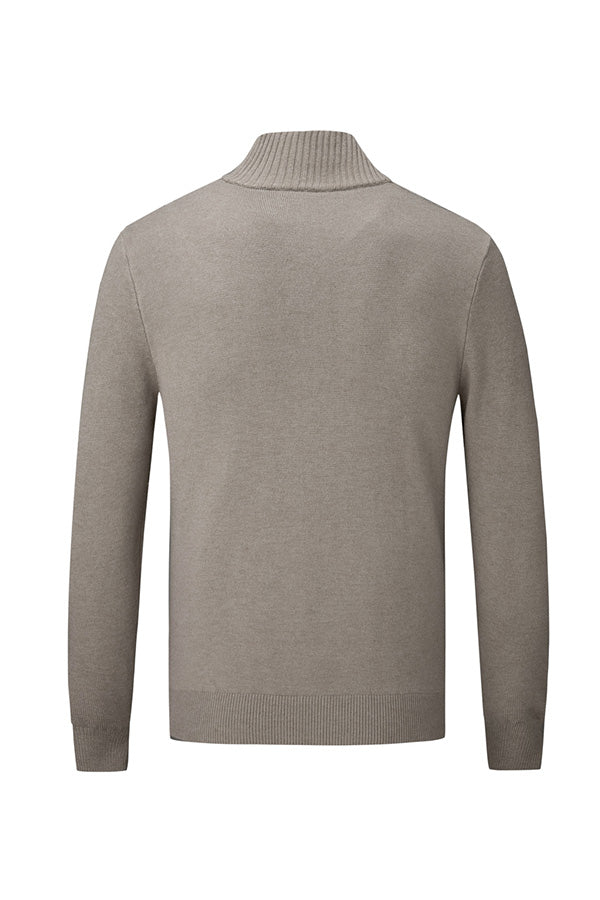 Jersey de canalé con cuello medio alto y cremallera