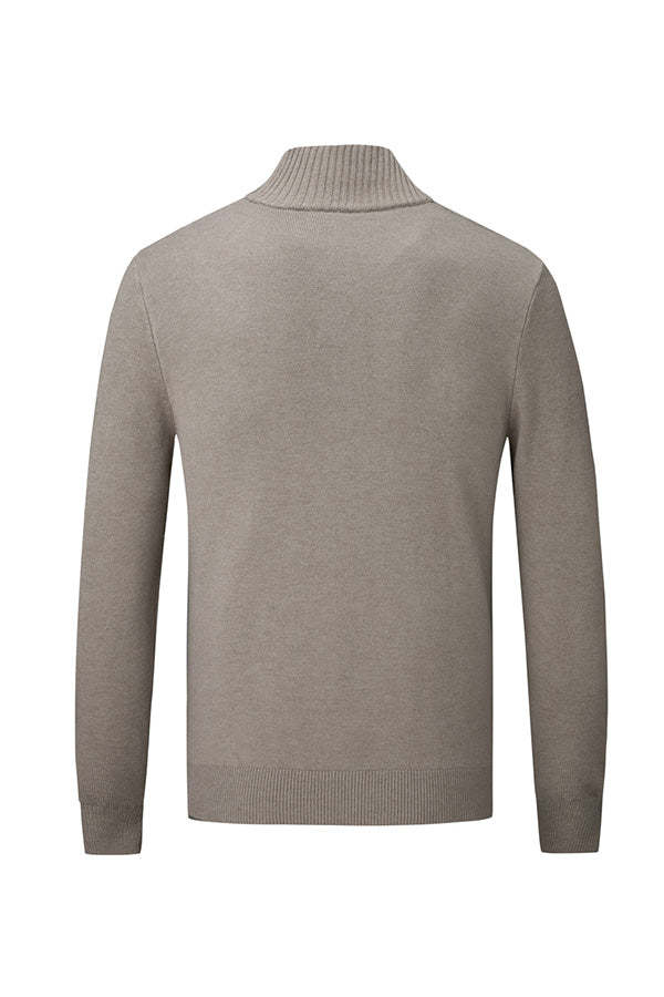 Jersey de canalé con cuello medio alto y cremallera