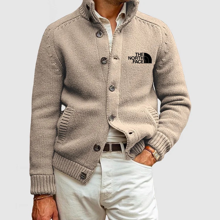 THE NORthtTH FACE-Cardigan tricoté basique à col montant et boutonnage simple pour homme