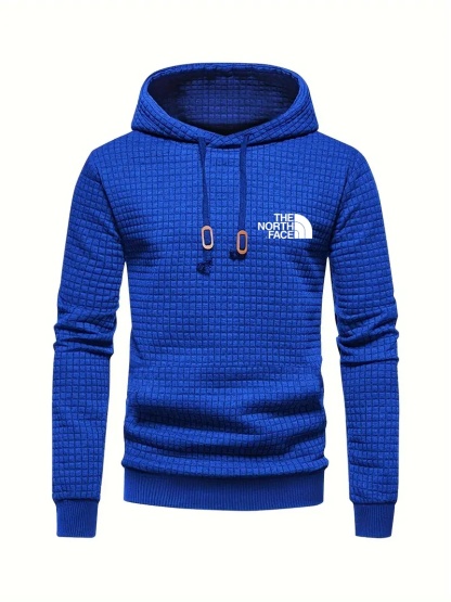 THE NORthtTH FACE Sweat à capuche gaufré décontracté pour homme avec cordon de serrage, idéal pour les sports de plein air au printemps et en automne
