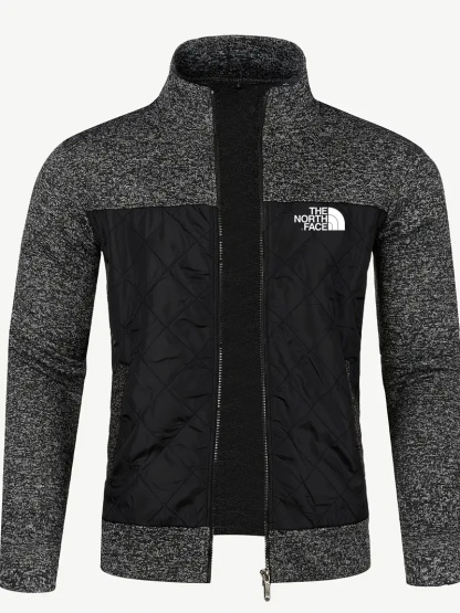 2024 THE NORthtTH FACE-Men's knitted cardigan jacket, autumn and winter casual stand-up collar full zipper jacket, long sleeve regular fit cardigan