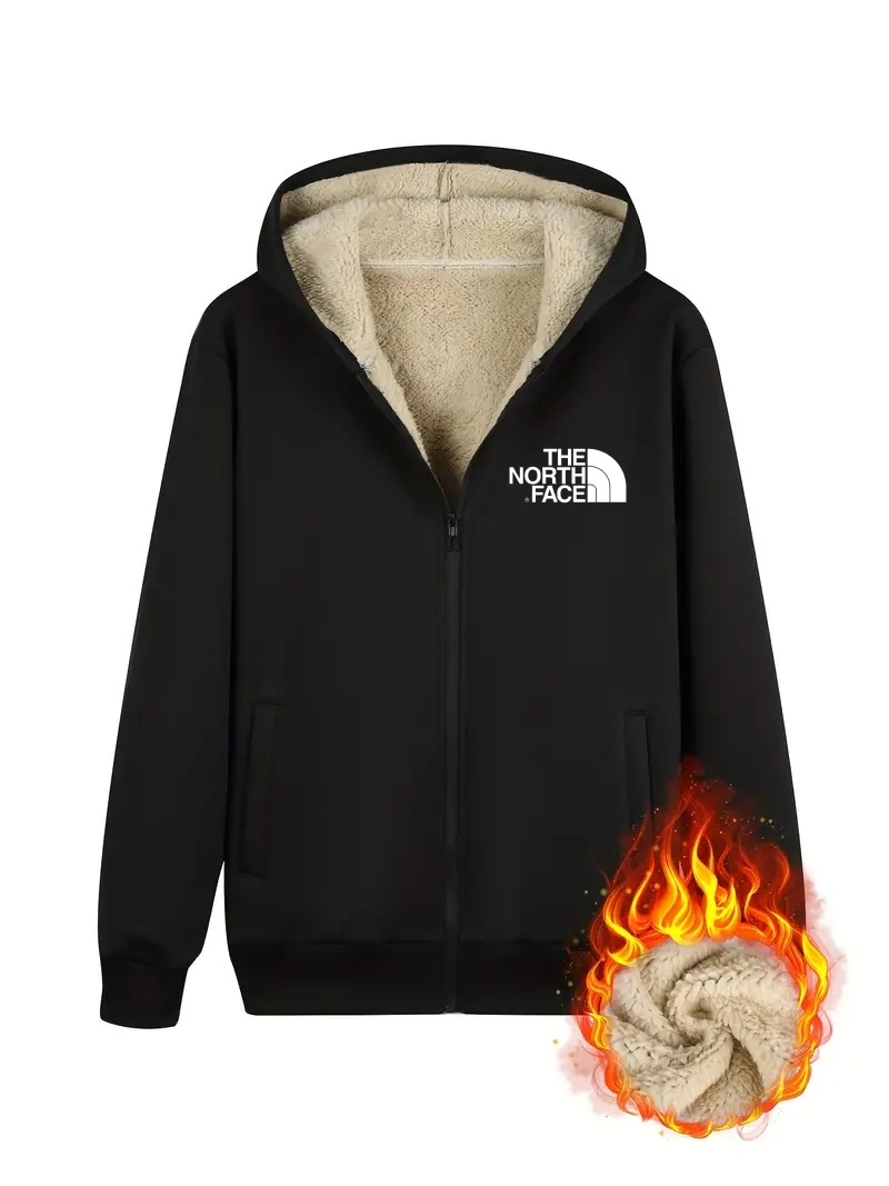 THE NORTH FACE - Veste à capuche unie pour homme, décontractée, manches longues, fermeture éclair, pour le sport, l'hiver et l'automne