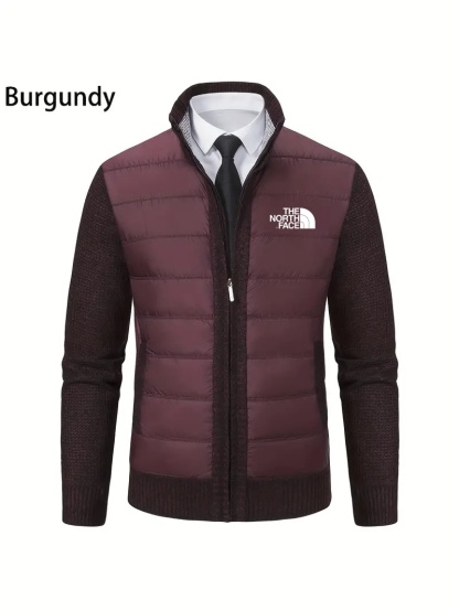 THE NORthtTH FACE-Cardigan décontracté en tricot à col mandarin pour homme avec doublure en polyester et manches longues dans un haut en tissu extensible léger et uni.