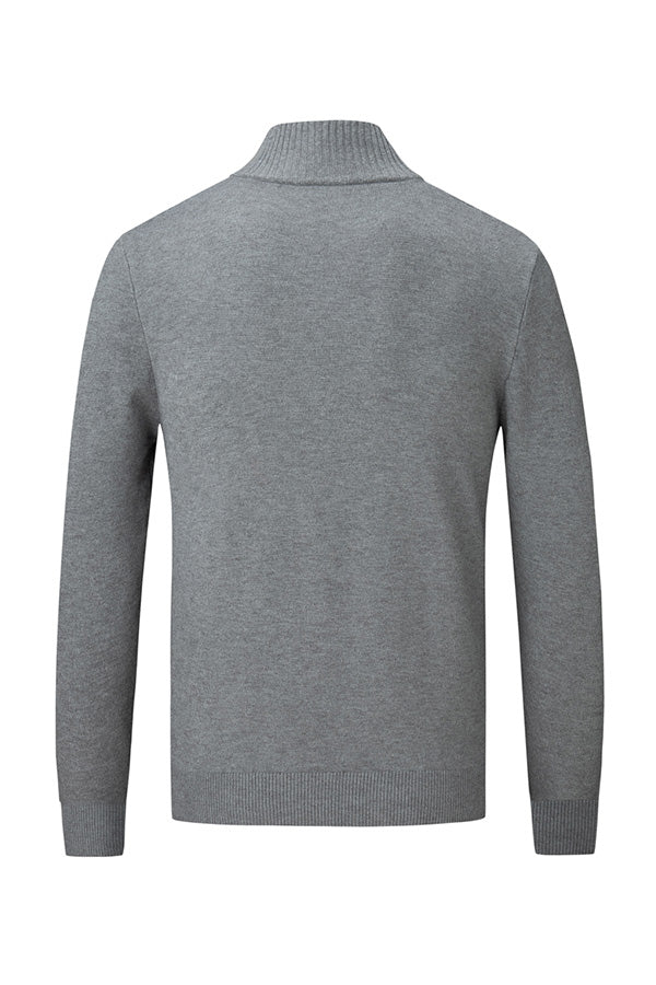 Jersey de canalé con cuello medio alto y cremallera