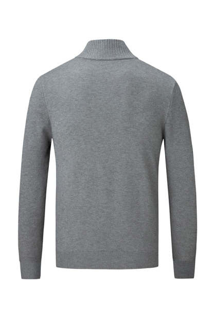 Jersey de canalé con cuello medio alto y cremallera