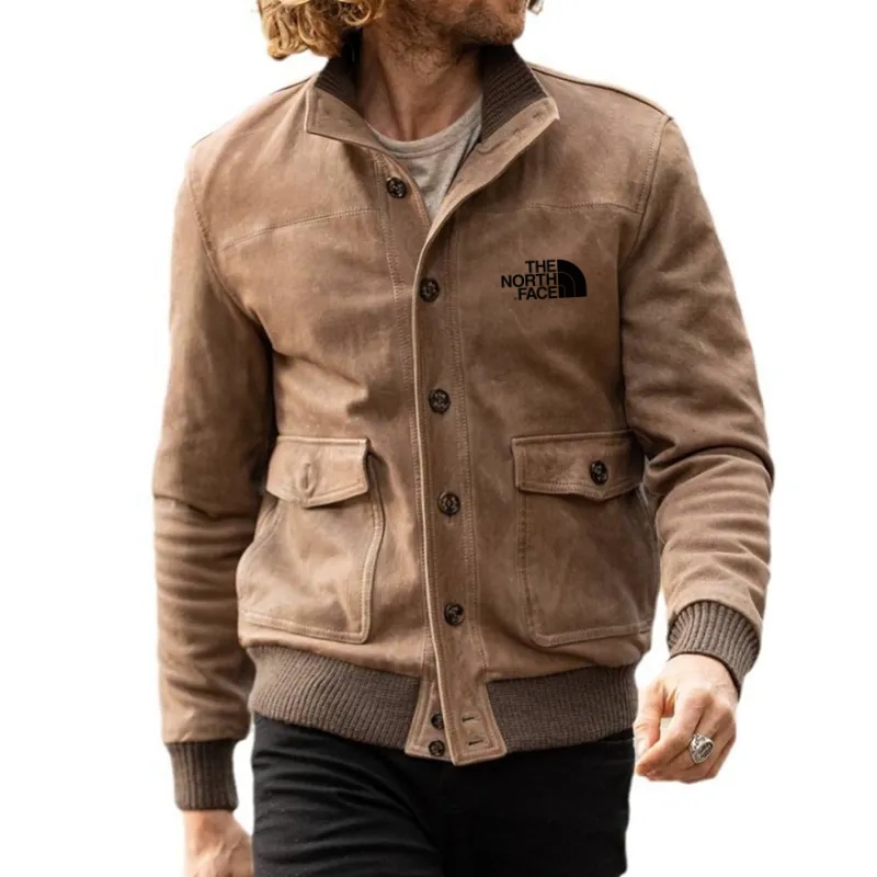 HE NORthtTH FACE-Veste slim pour homme, couleur unie, manteau tendance à revers