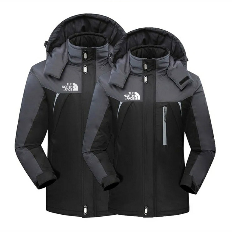 Men's Plush Warm Detachable Hooded Zipper Jumpsuit Coat