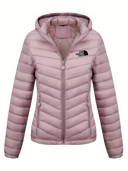 THE NORthtTH FACE-Doudoune à capuche zippée, décontractée, manches longues, poches obliques, manteau chaud, vêtements pour femmes automne et hiver