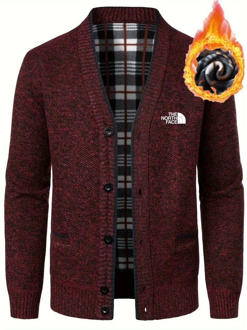 THE NORTH FACE - Cardigan col V pour homme, veste tricotée décontractée, vêtements pour hommes automne et hiver