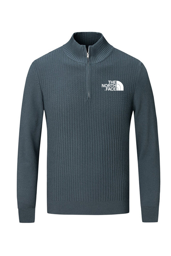 Jersey de canalé con cuello medio alto y cremallera