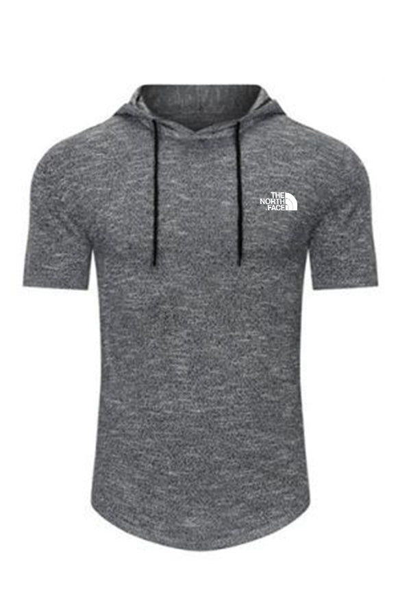 suéter de punto de manga corta con capucha transpirable