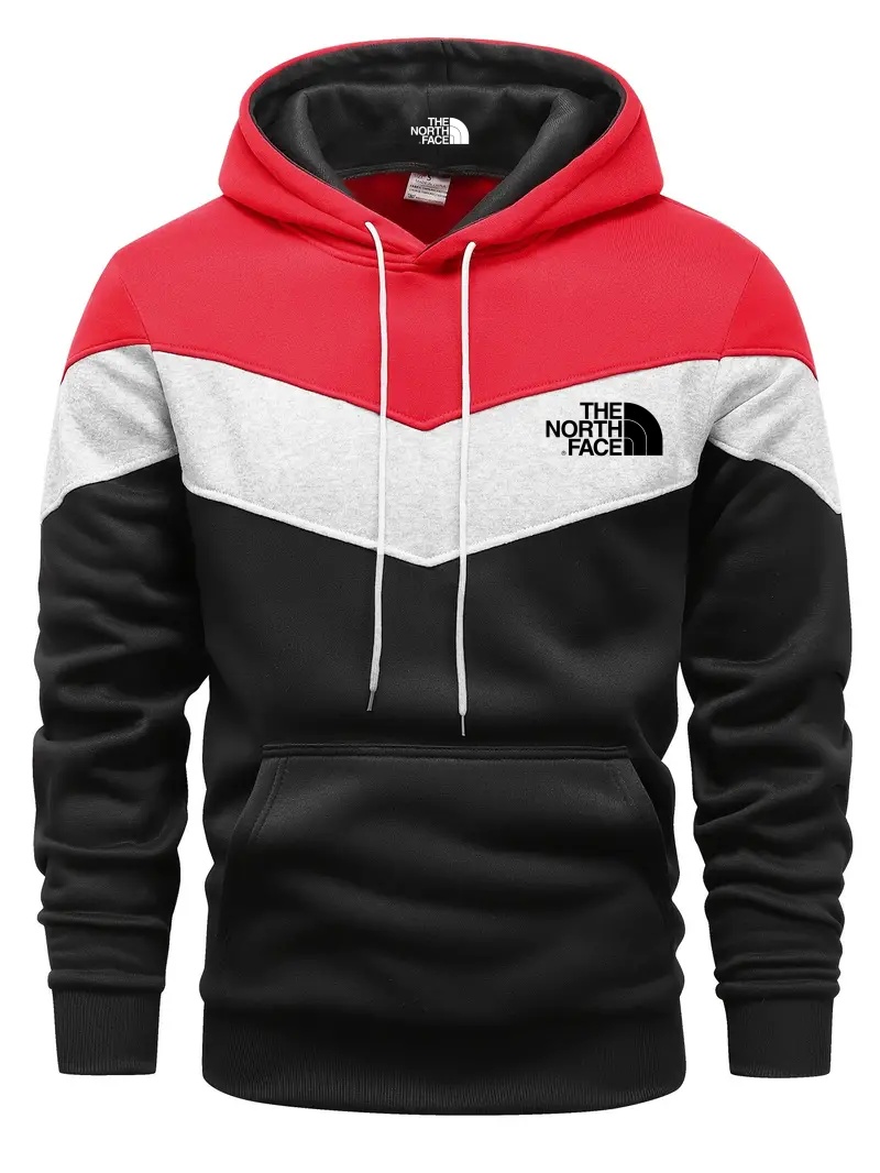 THE NORthtTH FACE Sweat-shirt à carreaux colorés pour homme - Design graphique décontracté avec capuche et poche kangourou