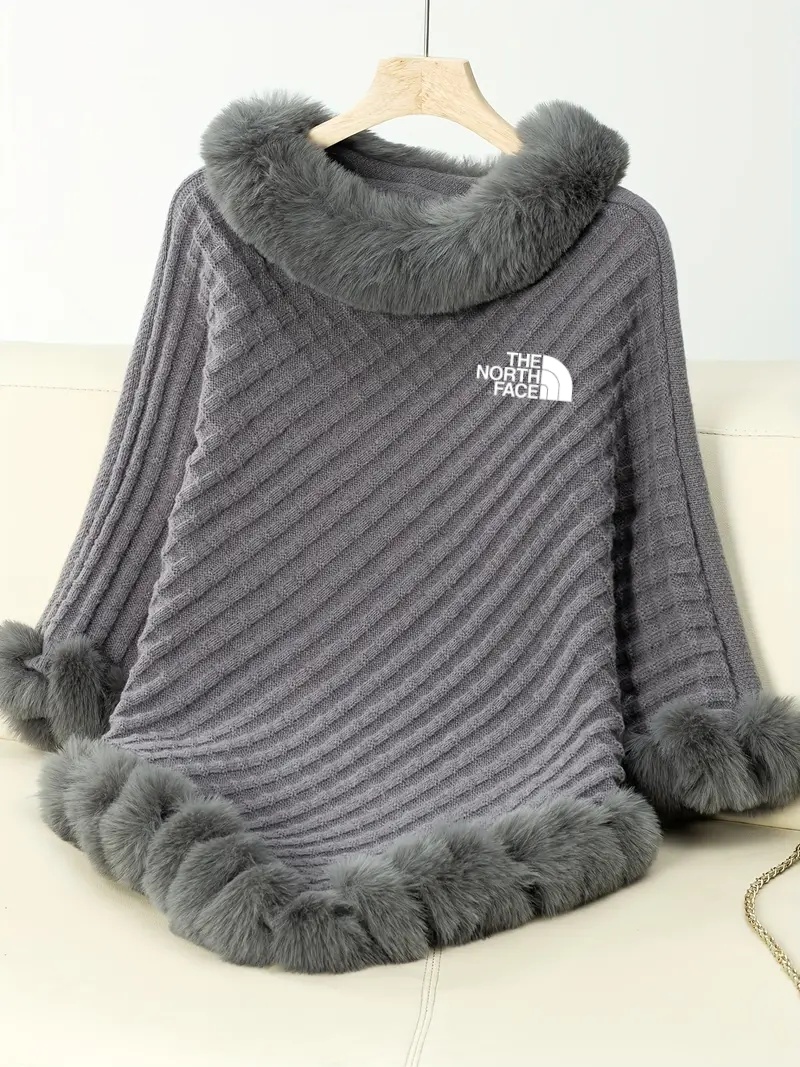 THE NORthtTH FACE-Pull à manches longues et ourlet irrégulier pour femme, pull chaud pour l'automne et l'hiver