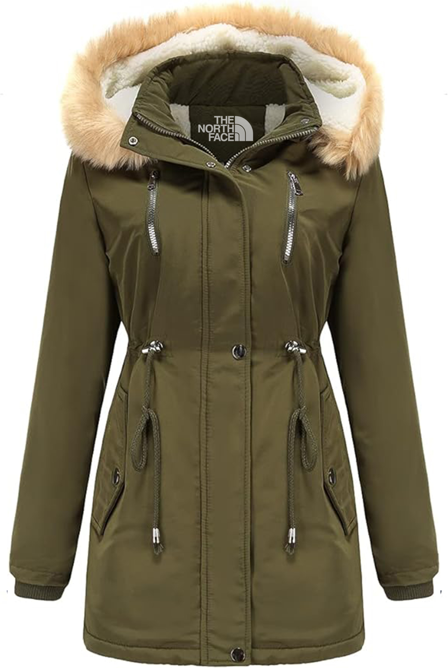 TNF Winter Hooded Zip-Up Parka Jacket-WOMEN'S