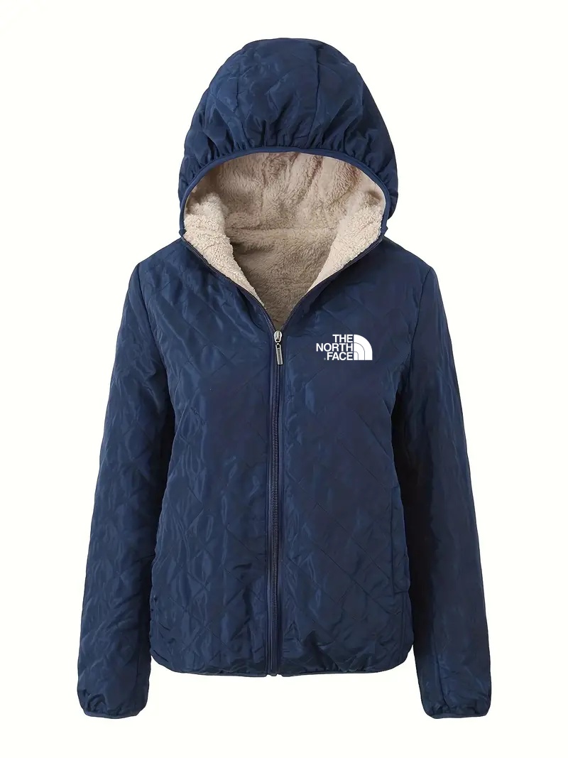 THE NORTH FACE - Veste à capuche à manches longues et fermeture éclair sur le devant, décontractée, couleur unie, en coton, vêtements pour femmes, automne-hiver