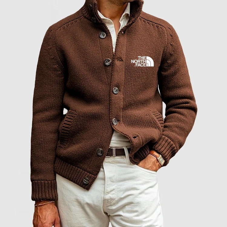 THE NORthtTH FACE-Cardigan tricoté basique à col montant et boutonnage simple pour homme