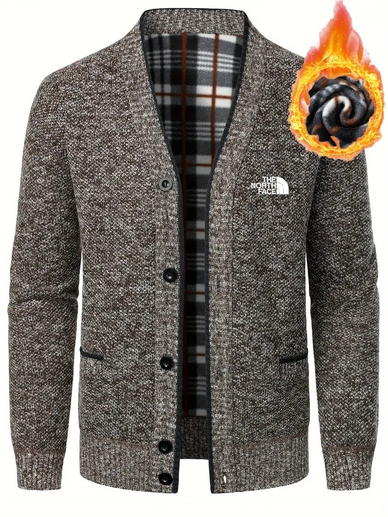 THE NORTH FACE - Cardigan col V pour homme, veste tricotée décontractée, vêtements pour hommes automne et hiver