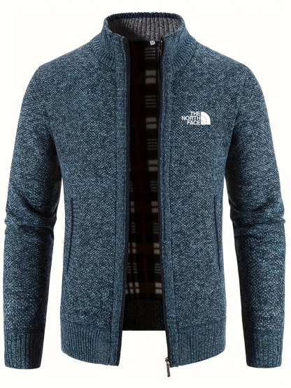 THE NORthtTH FACE-Cardigan chaud à col montant pour homme, confortable, avec poche zippée, en tricot, pour l'automne et l'hiver