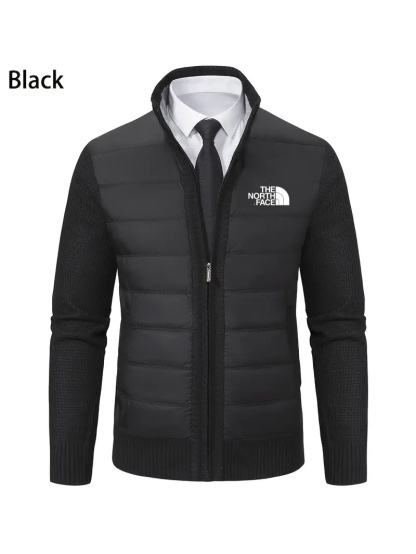 THE NORthtTH FACE-Cardigan décontracté en tricot à col mandarin pour homme avec doublure en polyester et manches longues dans un haut en tissu extensible léger et uni.