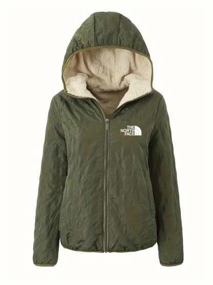 THE NORTH FACE - Veste à capuche à manches longues et fermeture éclair sur le devant, décontractée, couleur unie, en coton, vêtements pour femmes, automne-hiver