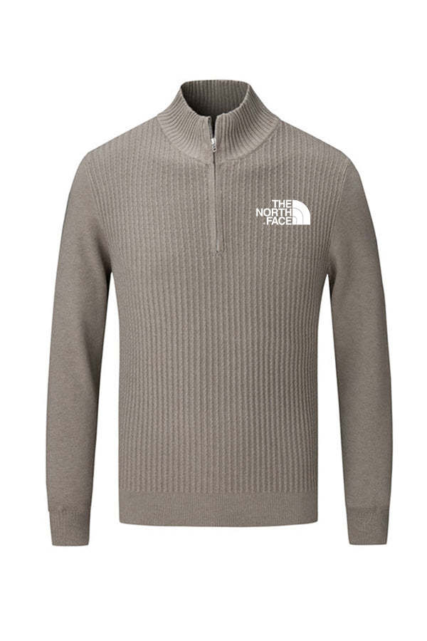 Jersey de canalé con cuello medio alto y cremallera