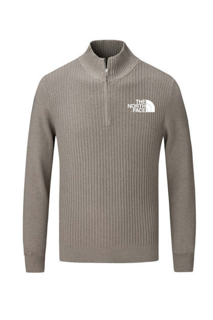 Jersey de canalé con cuello medio alto y cremallera