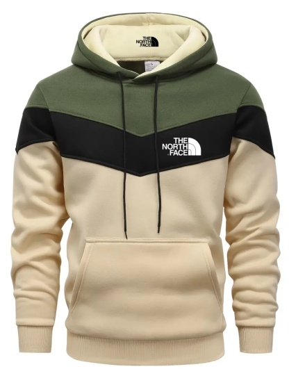 THE NORthtTH FACE Sweat-shirt à carreaux colorés pour homme - Design graphique décontracté avec capuche et poche kangourou