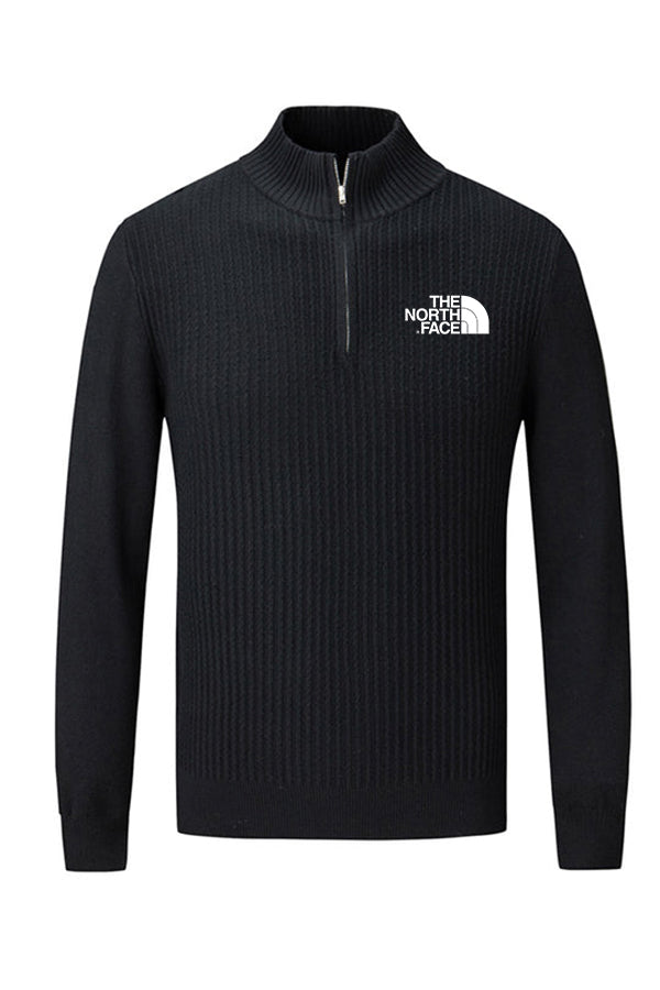 Jersey de canalé con cuello medio alto y cremallera